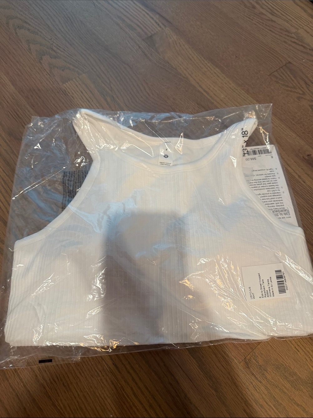 lululemon athletica White Ribbed Cropped Tank